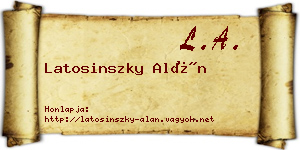 Latosinszky Alán névjegykártya